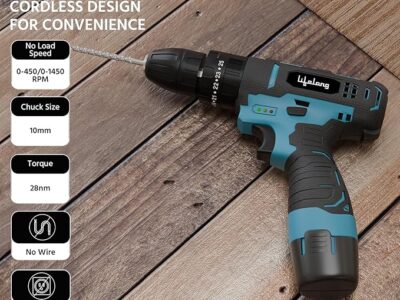 Lifelong Cordless Drill Machine for Home & DIY Use | Drill Driver | 12V Battery | 1450 RPM | | 25 accessories | Free Screw Set | Cordless Screwdriver | Drill Machine for home |Multiple torque setting