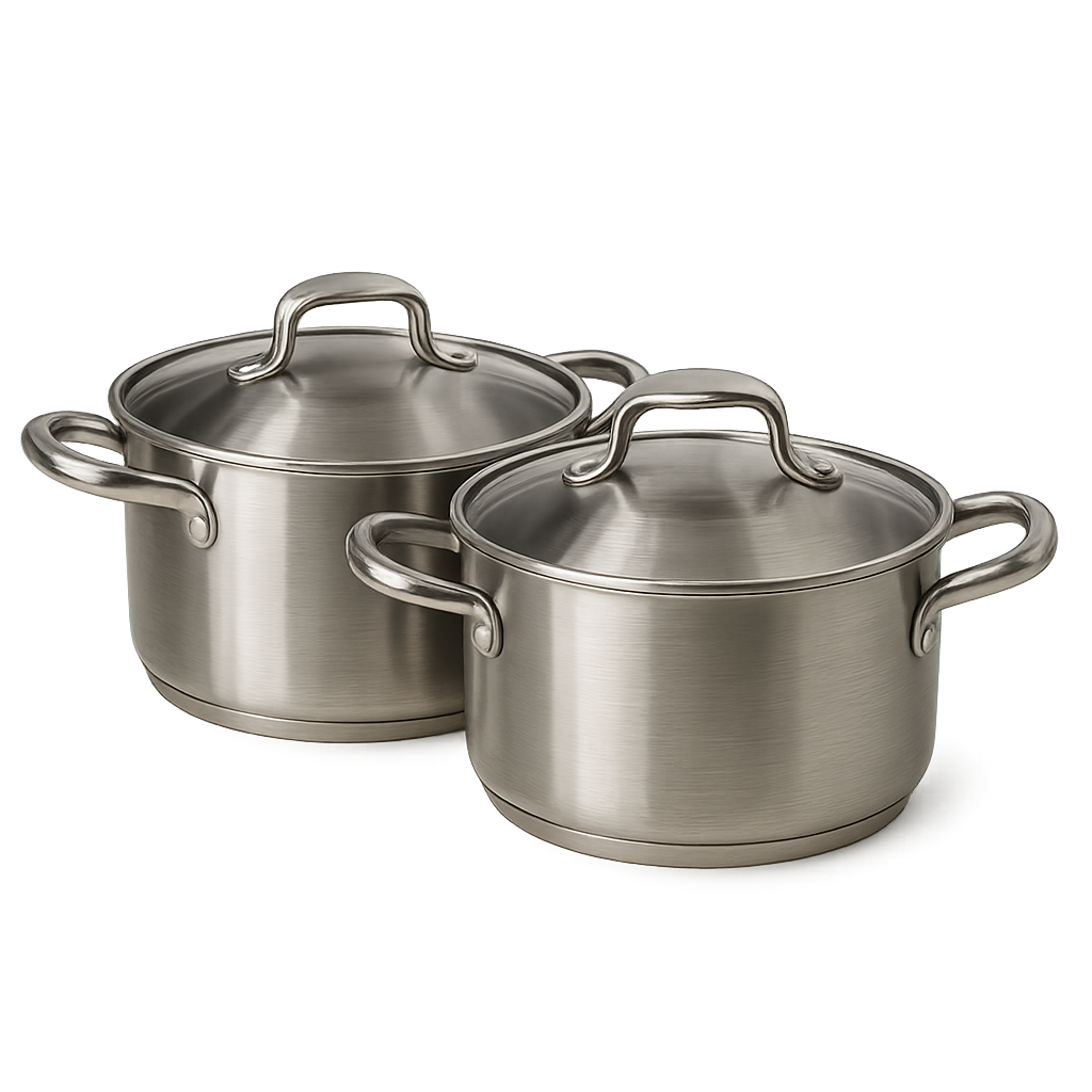 Stainless steel pots and pans